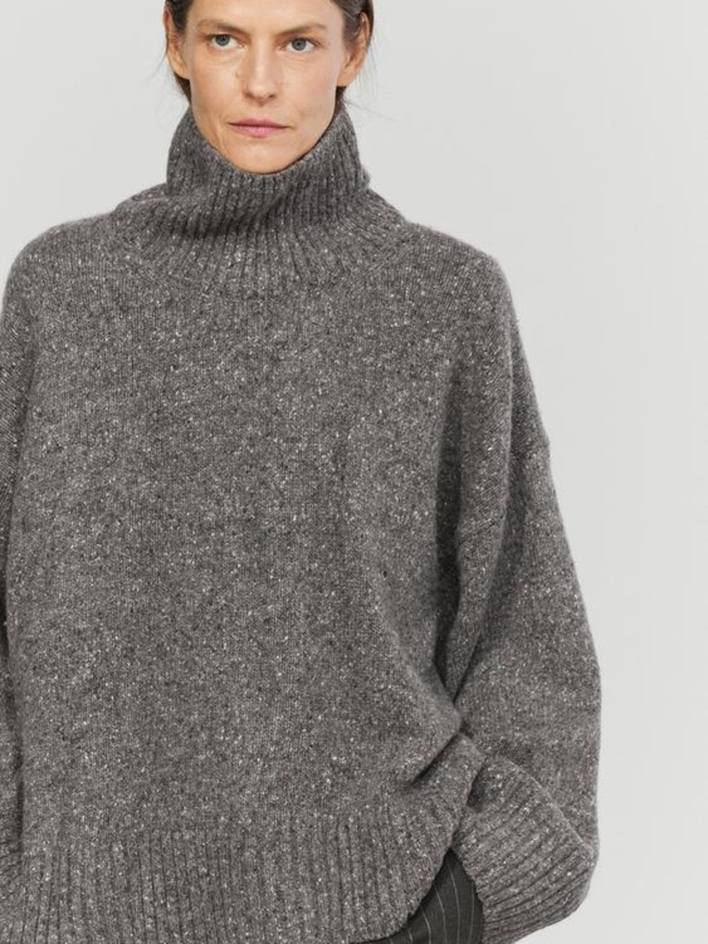 Zara Oversized Charcoal Turtleneck Sweater